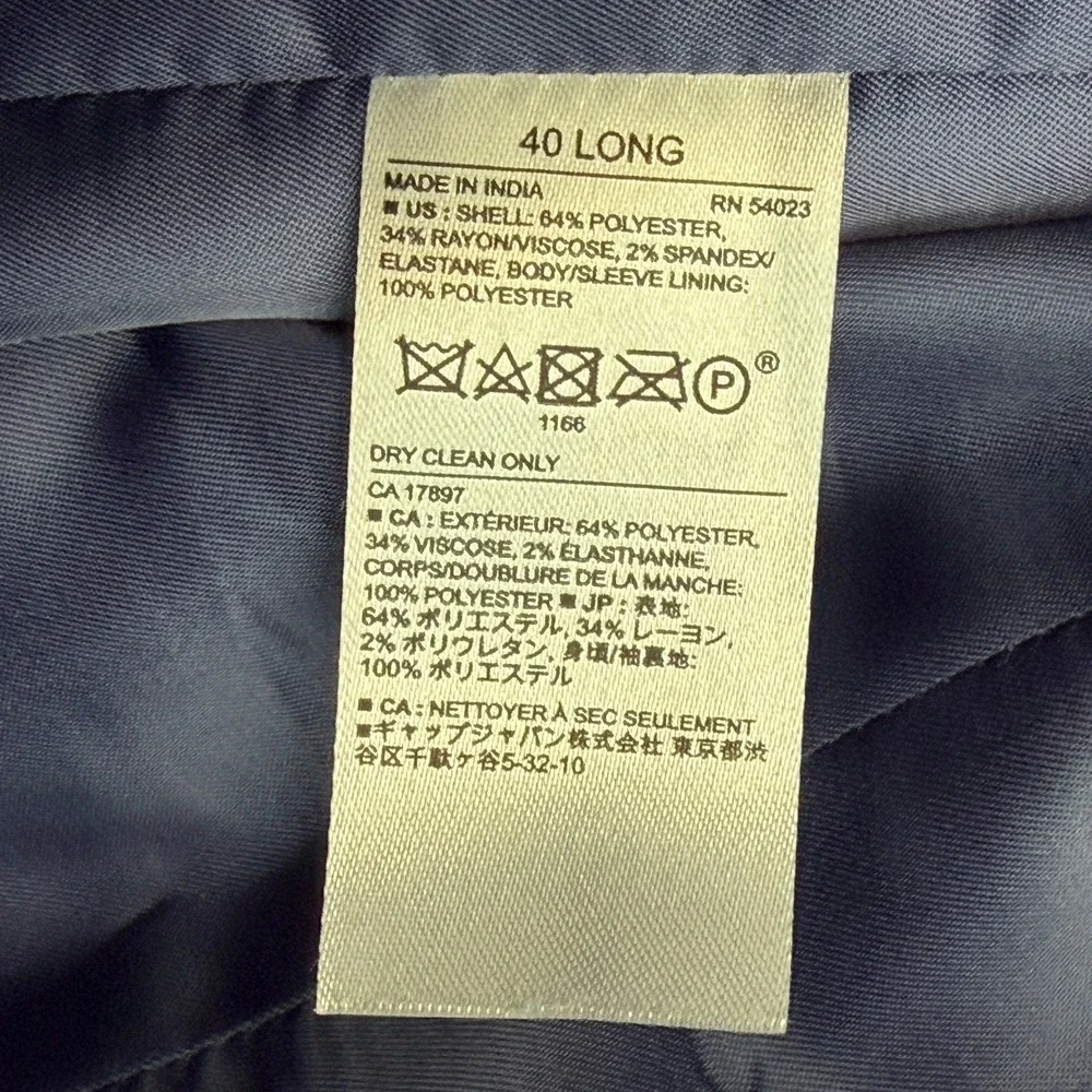 Banana Republic 40L Slim UNSTRUCTURED Stretch Blazer Sport Coat Textured Blue